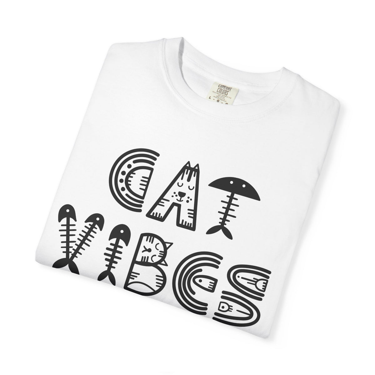 Cat Vibes Only T-Shirt — Cute Cat Graphic Tee