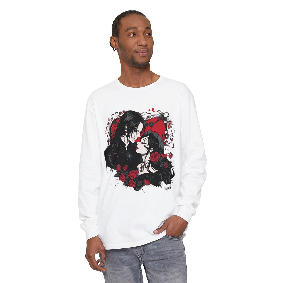 Romantic Gothic Rose Long Sleeve Tee