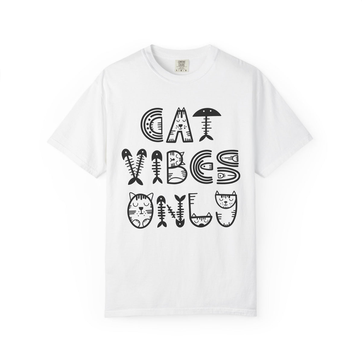Cat Vibes Only T-Shirt — Cute Cat Graphic Tee